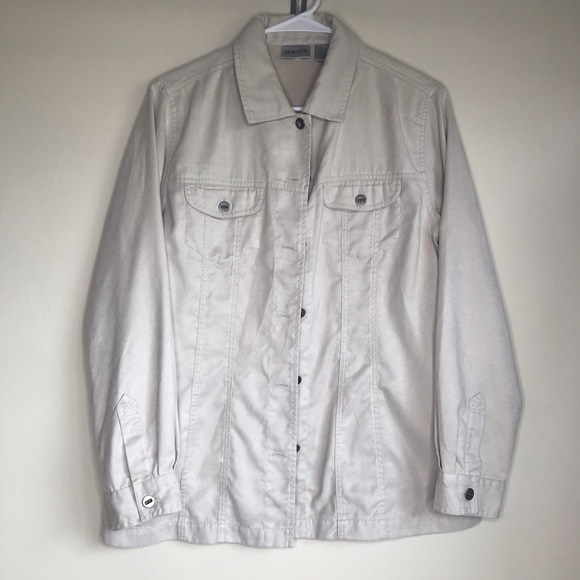 Chico's Jackets & Blazers - Chico's Khaki Jacket Cream Tan Button Up Pockets